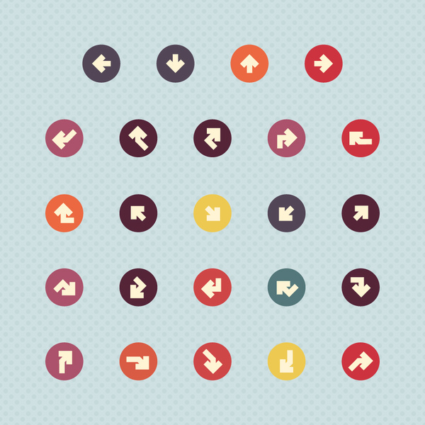 simple arrow rounded icon set