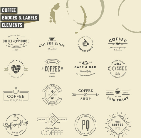 simple badges and labels elements design vector