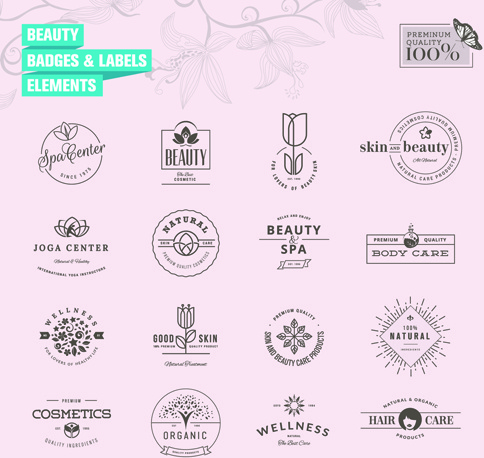 simple badges and labels elements design vector 