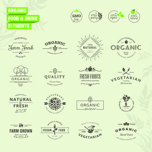 simple badges and labels elements design vector 