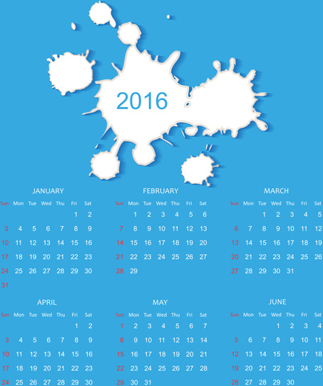simple blue calendar16 vector