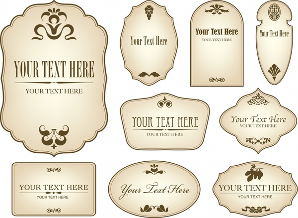 labels templates simple classical flat shapes