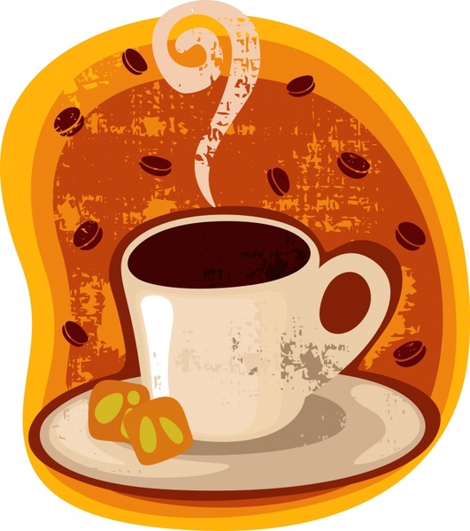 simple coffee cup stickers vector