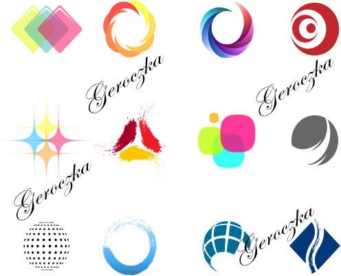 logo templates colored modern shapes