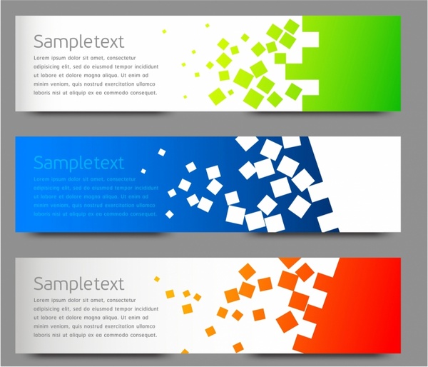  Simple colorful horizontal banners Free vector in Adobe 