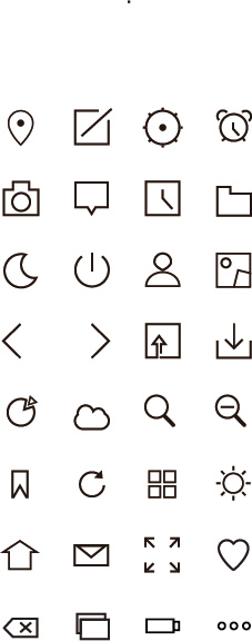 simple cute outline web icons