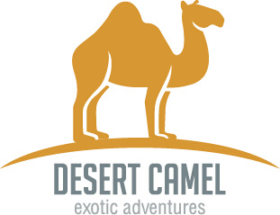 simple desert camel logo design vector