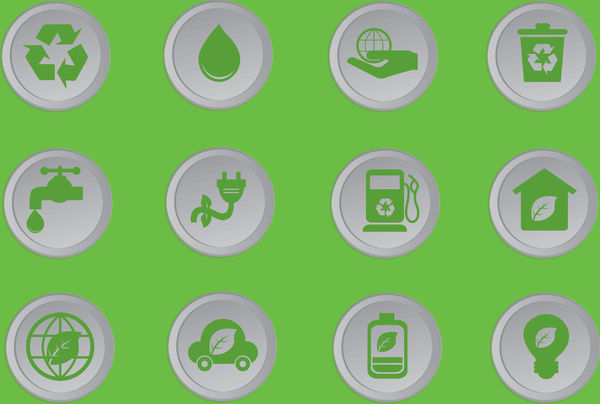 simple ecology icons set