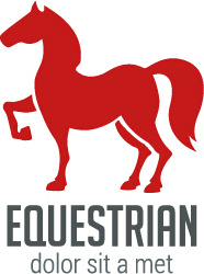 simple equestrian logo design vector 