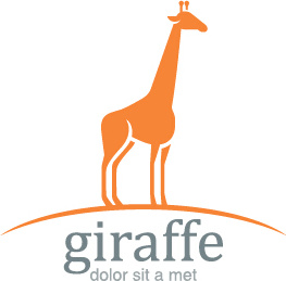 simple giraffe logo design vector