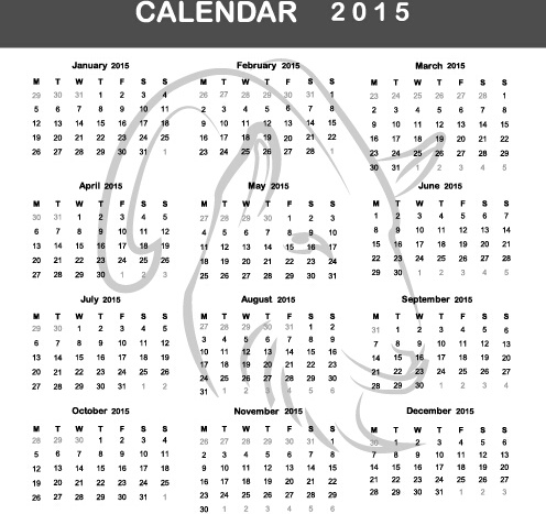 simple grid calendar15 vector set