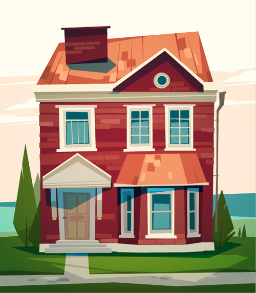 simple houses vectors design