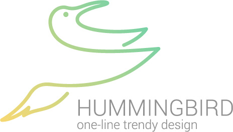 simple hummingbird logo design vector
