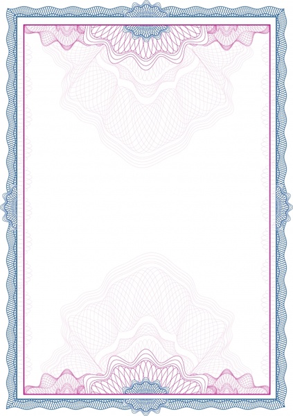 certificate border template colored classical seamless design