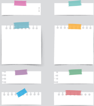 simple note papers vector set