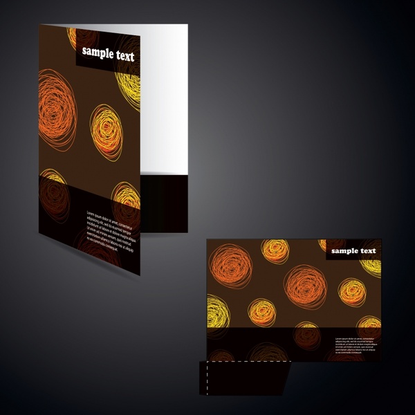 brochure cover template abstract handdrawn circles decor