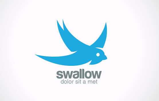 simple swallow logo design vector