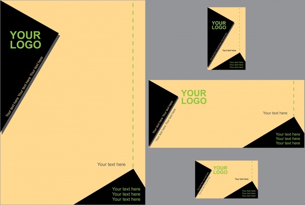 card templates modern flat black triangles decor