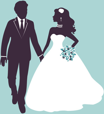 sina with bride wedding vector silhouettes 