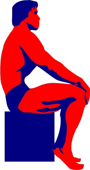 Sitting Body Builder clip art