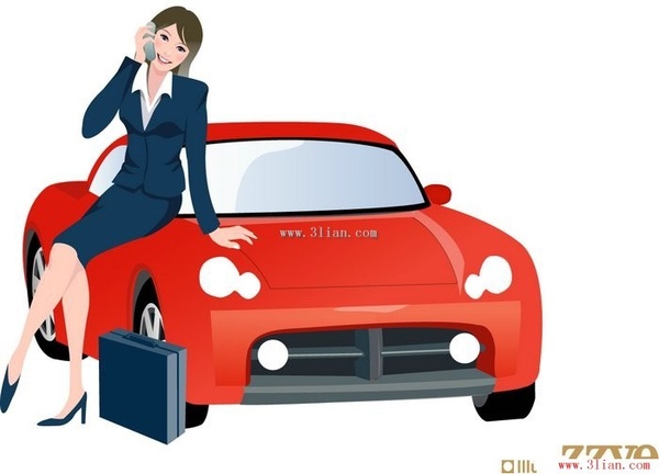 sitting in the car phone vector