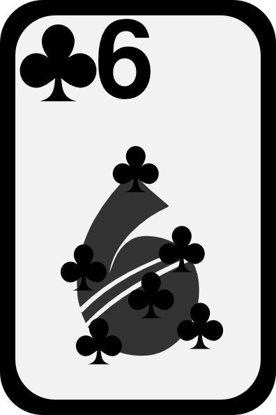 Six Of Clubs clip art 