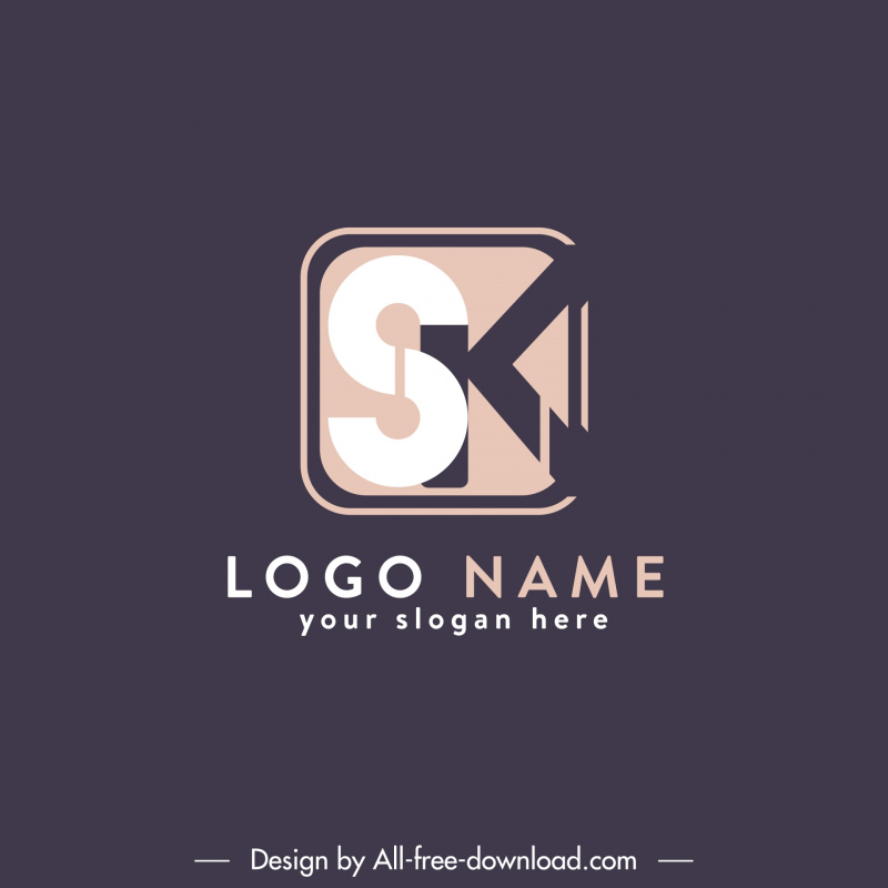 sk logo template isolated contrast texts