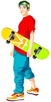 skateboarding vector 2