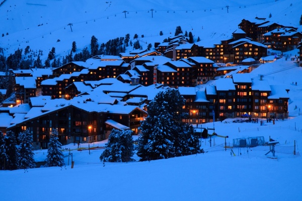 ski resort at night 