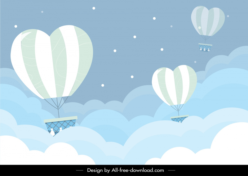 sky backdrop template dynamic balloon clouds 