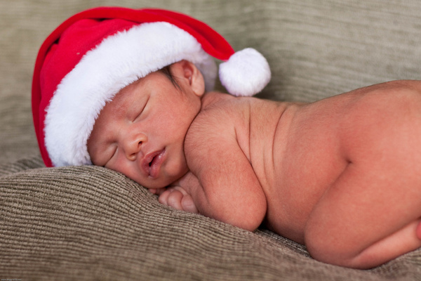 sleeping baby santa