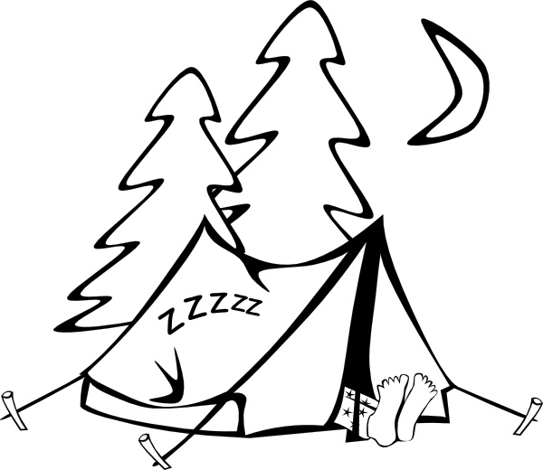Sleeping In A Tent clip art