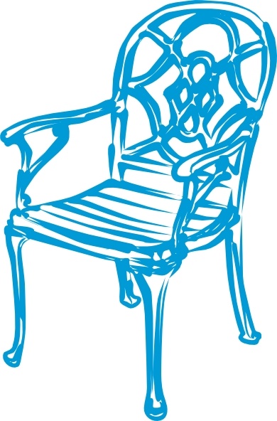 Slim Blue Chair clip art