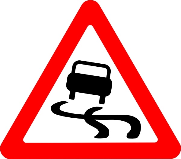 Slippery Road Sign clip art 