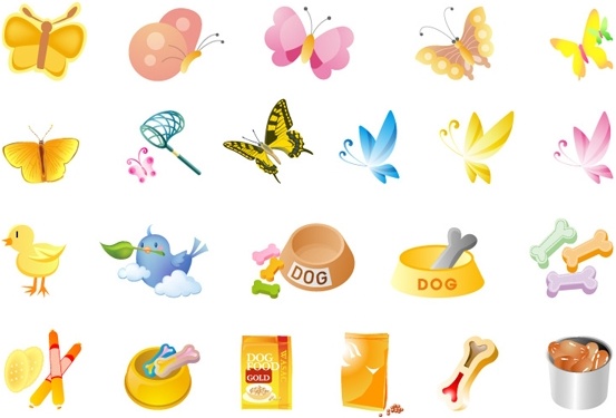 small animals and pet food vector