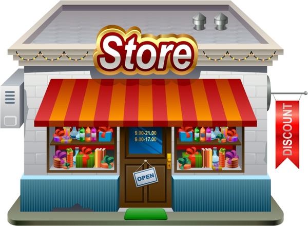 Download Small shops supermarket shop vector Free vector in ...