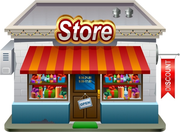 small shops supermarket shop vector