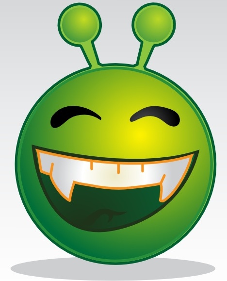 Smile Green Alien clip art 