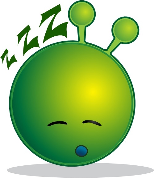 Smile Green Alien Sleepy clip art