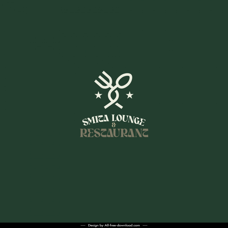 smita lounge and restaurant logo template artistic fork spoon texts sketch