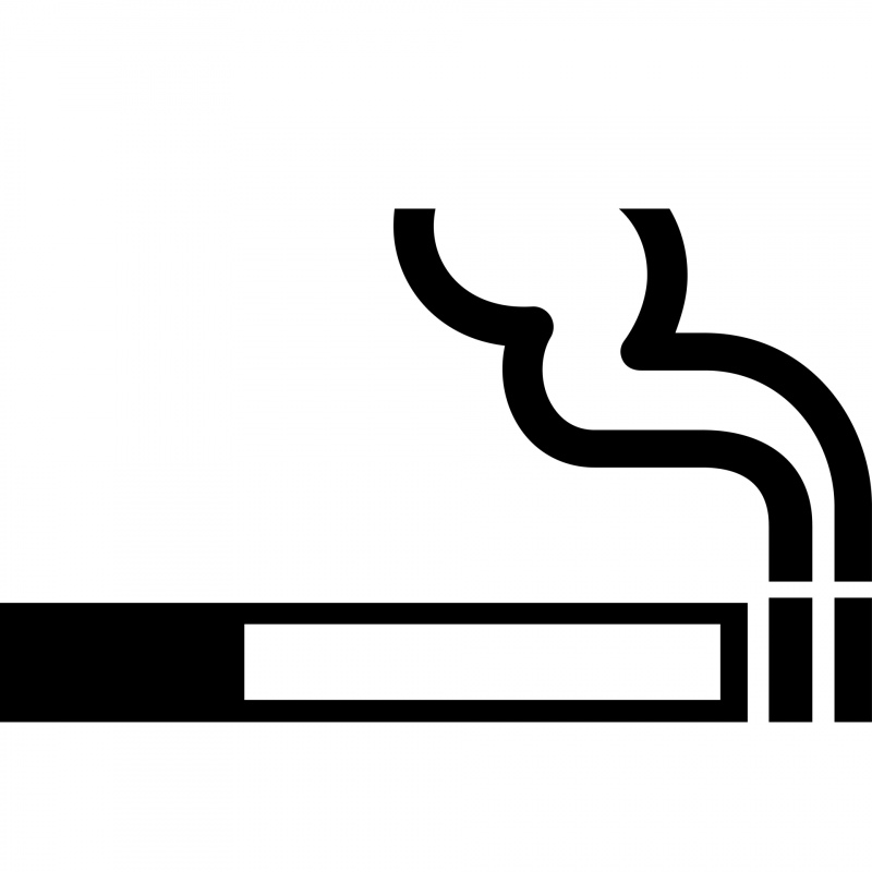 smoking area sign icon flat black white geometric sketch