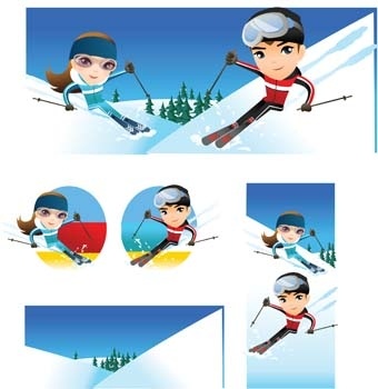 snow boarding vector 10