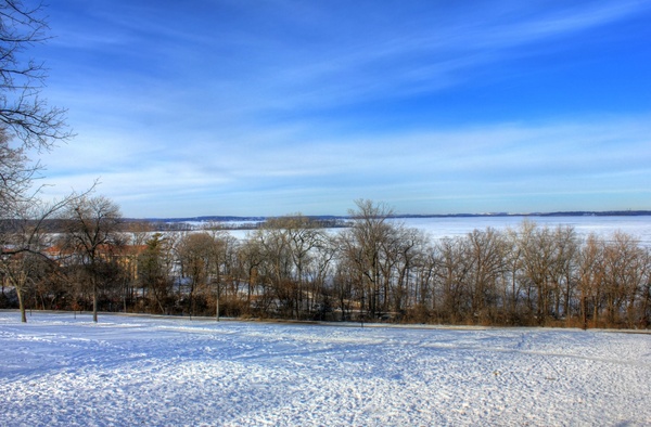 snow filled landscape in madison wisconsin