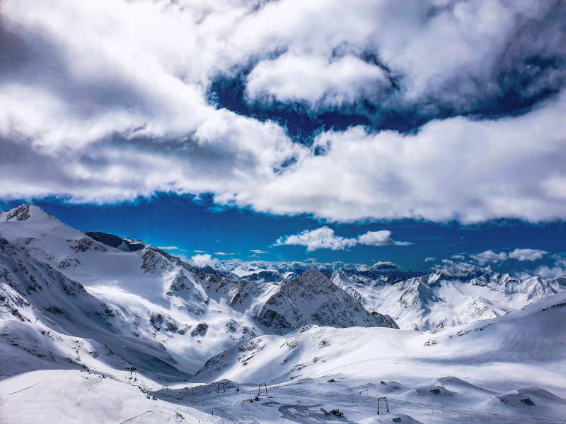 snow mountain range picture elegant bright high view 