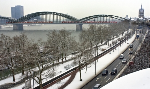 snow winter bridge