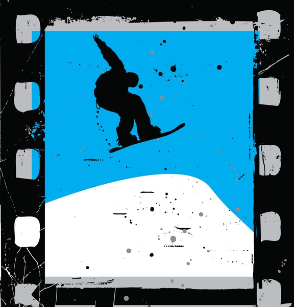 snowboard film vector 