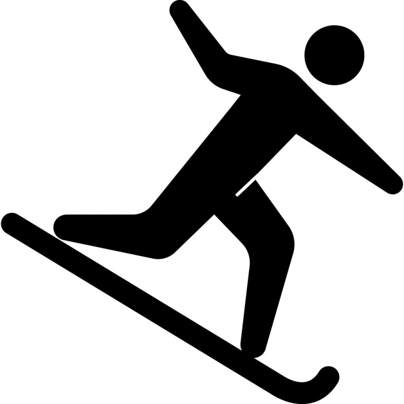 snowboarding sign icon flat dynamic silhouette outline