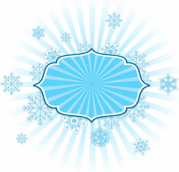 Snowflake Frame in Blue