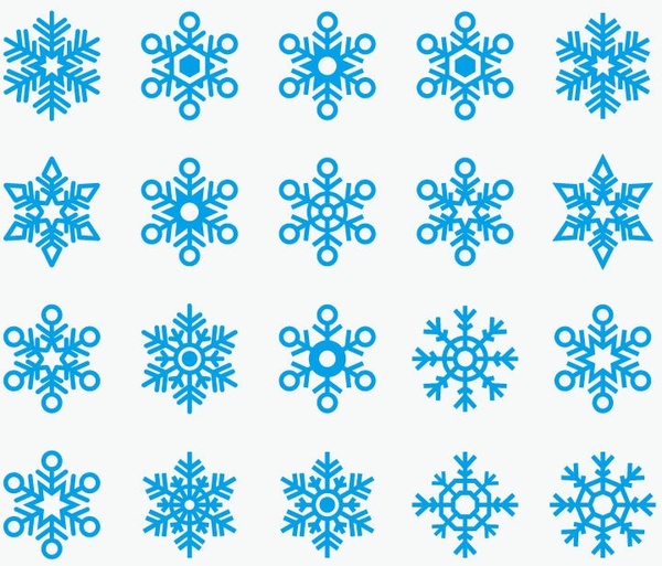 snowflakes shape icon vector collection
