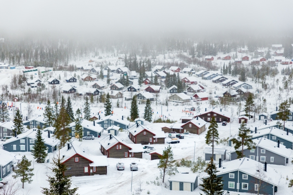 snowy winter village